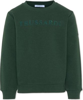 Trussardi Kids Sweatshirts, male, Green, 12 Y, Pineneedle Round Neck Sweatshirt