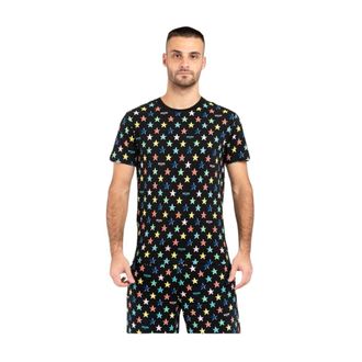 Moschino T-Shirts, male, Multicolor, Size: S Cotton Crew Neck Graphic T-Shirt