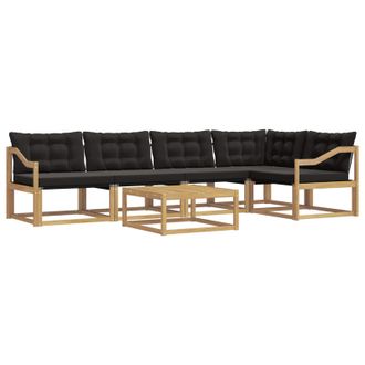 vidaXL Conjunto De Sof&aacute;s De Exterior 6 Pcs Blanco Y Negro Vidaxl
