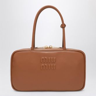 Miu Miu Beau Medium bag in Cognac-colored leather