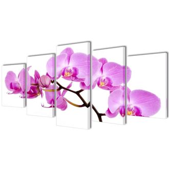 vidaXL Vidaxl - Set Decorativo De Lienzos Para La Pared Modelo Orqu&iacute;dea, 200 X 100 Cm
