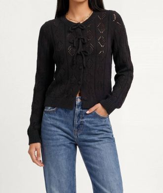 Heartloom Joelle Sweater Cardigan In Black