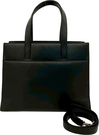 Loewe Black Leather Handbag Shoulder Bag Tote Bag (Pre-Owned)