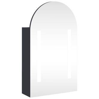 vidaXL Mueble De Ba&ntilde;o Con Espejo Arqueado Y Luz Led Gris 42x13x70 Cm Vidaxl