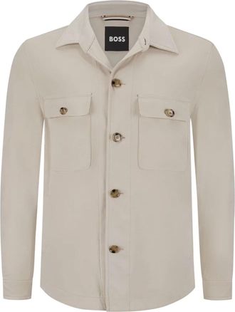 HUGO BOSS Mens C-carper-os-244 Overshirt Open White Cotton - Size 2XL