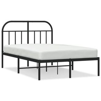 Berkfield Home Metal Bed Frame with Headboard Black 120x190 cm Small Double