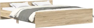 vidaXL Estructura De Cama Con Cabecero Piecero Roble Sonoma 180x200 Cm Vidaxl