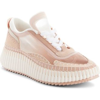Chlo&eacute; Nama Platform Sneaker in Blushy Beige at Nordstrom, Size 12Us