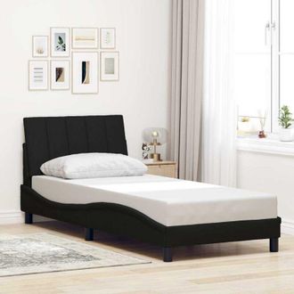 vidaXL Estructura De Cama Sin Colch&oacute;n Tela Negro 80x200 Cm Vidaxl