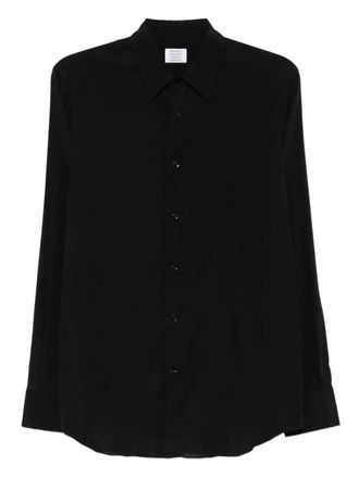 Mazzarelli button-down silk-blend shirt - Black