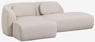 Sklum Sof&aacute; Modular Chaise Longue Izquierdo De 2 Piezas Con Div&aacute;n Derecho En Chenilla Coquette Sklum