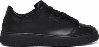 Brian Mills Black Leather Minimalist Sneakers