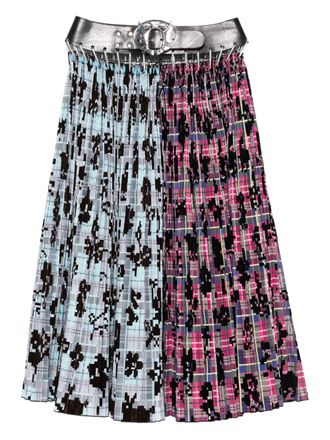 Chopova Lowena pleated carabiner skirt - women - Polyester - S - Blue