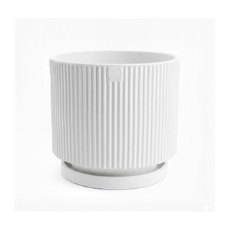 Monacis Jarr&oacute;n De Dise&ntilde;o Moderno De &Oslash;40 Cm Y 36 Cm De Alto, Fabricado En Pol&iacute;mero Blanco Resistente Para Interiores Y Exteriores. Hecho En Italia. Monacis