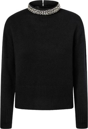 Pinko Su&eacute;ter con cuello en V Berlino - Knitwear - Mujer - Negro - XS
