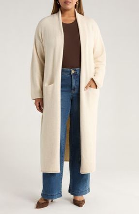 Treasure & Bond Cotton Blend Duster in Beige Oatmeal Light Heather at Nordstrom, Size 1X