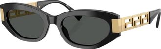 Versace Ve 4501 Zonnebrillen - Dames - Zonnebrillen - Zwart - 54 MM - Leer - Accessoires