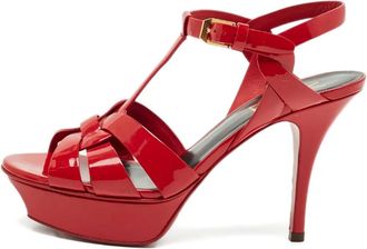 Saint Laurent Sandali Tribute con plateau - Rosso