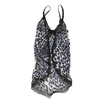 Roberto Cavalli Leopard Babydoll Chemise - female - Roberto Cavalli - Sleeveless Tops - Multicolor - M - Tops