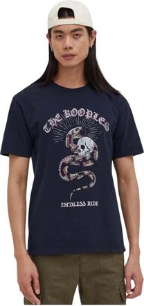 The Kooples Snake Skull Grafisch T-shirt - Heren - T-shirts - Blauw - XL - Katoen - Tops