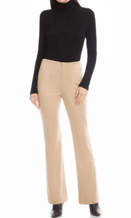 Fifteen Twenty Molly Suede Bootcut Pants In Almond