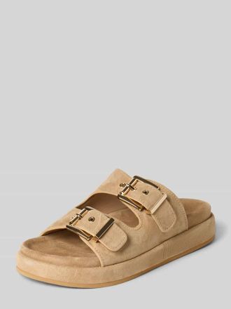 Alma En Pena Sandalette aus Leder mit Gummisohle in Sand, Gr&ouml;&szlig;e 38