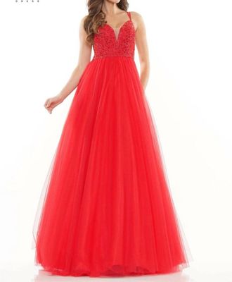 Colors Dress Tulle Beaded Ball Gown In Red