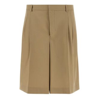Ami Pleated Wide Bermuda Shorts - male - Ami Paris - Casual Shorts - Beige - W42 - Shorts