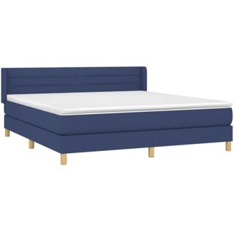 vidaXL Vidaxl - Cama Box Spring Con Colch&oacute;n Tela Azul 180x200 Cm