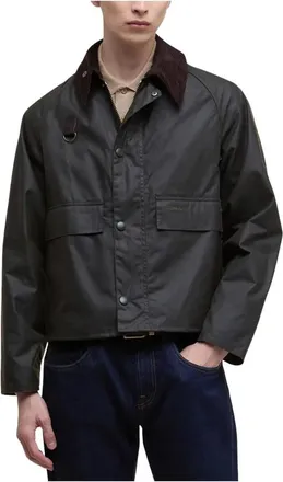 Barbour Jassen, Heren, Groen, L, Katoen, Spey Slim Waxed Jacket