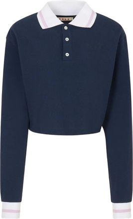 Marni Polo con dettaglio a righe - Blu