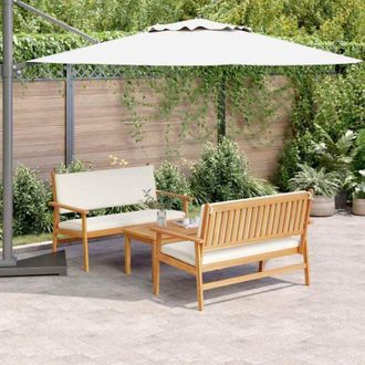 vidaXL Conjunto De Sof&aacute; De Jard&iacute;n 3 Pcs Marr&oacute;n 75 X 45 X 38cm Vidaxl