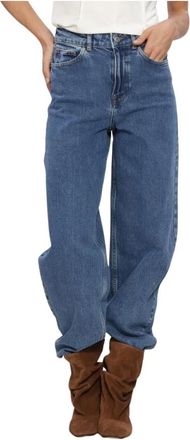 Selected Jeans, Dames, Blauw, W32, Katoen, Slwbarrel Bea-Kori HW Jeans