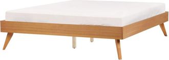 Beliani Bed without Headboard BERRIC 140 x 200 cm (EU Double) Natural Ash Wood