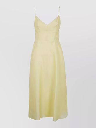 Alberta Ferretti midi dress triple organza spaghetti straps