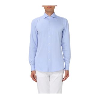 HUGO BOSS Heren, Overhemden, Blauw, Maat: M Katoen