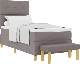 vidaXL Box Spring Bed with Mattress Taupe 90 x 190 cm Fabric vidaXL