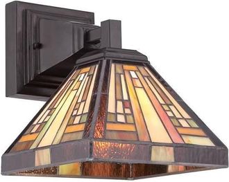 Netlighting Stephen 1 Light Tiffany Light Vintage Bronze E27