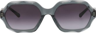 Chlo&eacute; 56mm Square Sunglasses in Grey Black Grey at Nordstrom Rack