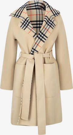 Burberry Wendbarer Übermantel aus Wolle mit Kapuze Check