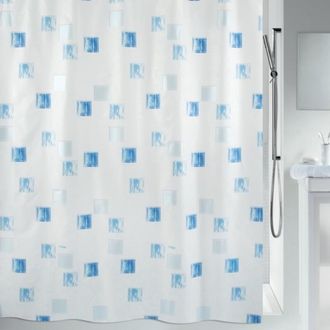 Spirella Spirella - Milano Cortina De Ducha De Poli&eacute;ster 120x200 Cm Efecto Perla Azul Cielo Y Blanco