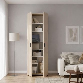 Dmora Armario Multiusos Suretta, Unidad De Almacenamiento Multifunci&oacute;n, Armario Con 2 Puertas, 61x35h190 Cm, Roble - Dmora