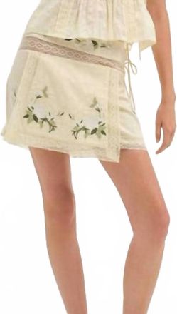 For Love & Lemons Womens Jolene Embroidered Mini Skirt In Yellow