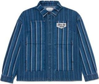 Honor The Gift Honor Inc Mixed Stripe Cover Overshirt in Dark Indigo at Nordstrom Rack, Size Xxx-Large