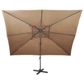 Berkfield Home Durable Cantilever Garden Parasol with Double Top Taupe 400x300 cm