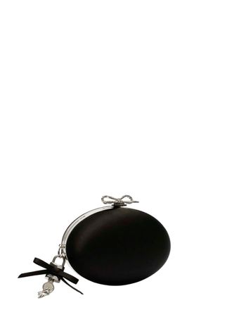Self Portrait Crystal-Embellished Bow Clutch - Black
