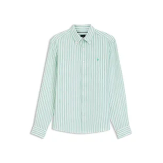 BOSS Regular-fit shirt in striped linen