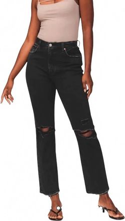 Abercrombie & Fitch Curve Love Ultra High Rise Ankle Straight Jeans In Black
