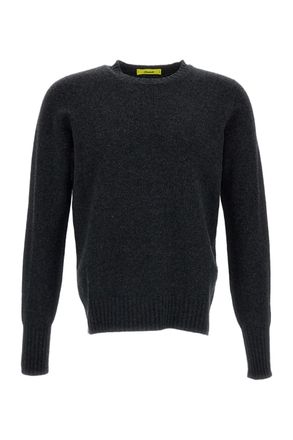 Drumohr Grey Raglan Sleeve Fine-Knit Wool Sweater