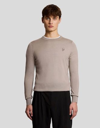 Lyle & Scott Lyle And Scott Mens Merino Wool Crew Neck Jumper - Brown - Size: 42